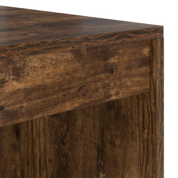 Schreibtisch mit Schubladen mit Regal 2 pcs Geräucherte Eiche