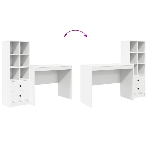 Schreibtisch mit Schubladen 2 pcs Weiß