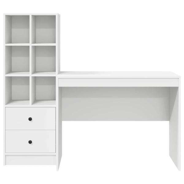 Schreibtisch mit Schubladen 2 pcs Weiß