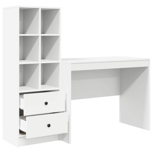 Schreibtisch mit Schubladen 2 pcs Weiß