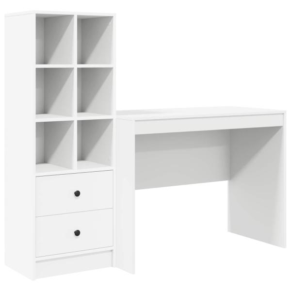Schreibtisch mit Schubladen 2 pcs Weiß
