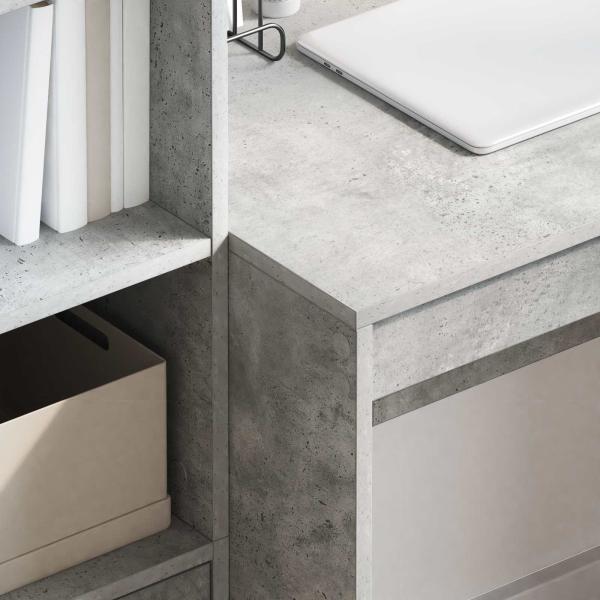 Schreibtisch mit Schubladen 2 pcs Beton Grau