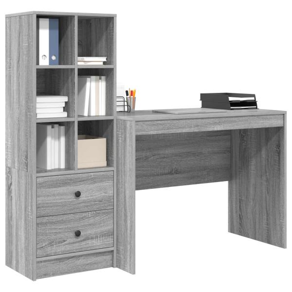 Schreibtisch Graues Sonoma 145.5 x 50 x 127 cm 2 stk.