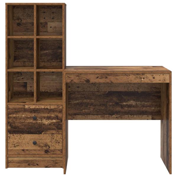 Schreibtisch mit Schubladen 2 pcs Altholz