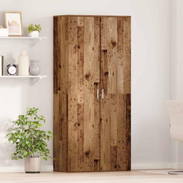 ARDEBO.de - Highboard 80 x 39 x 178 cm Holzwerkstoff Altholz