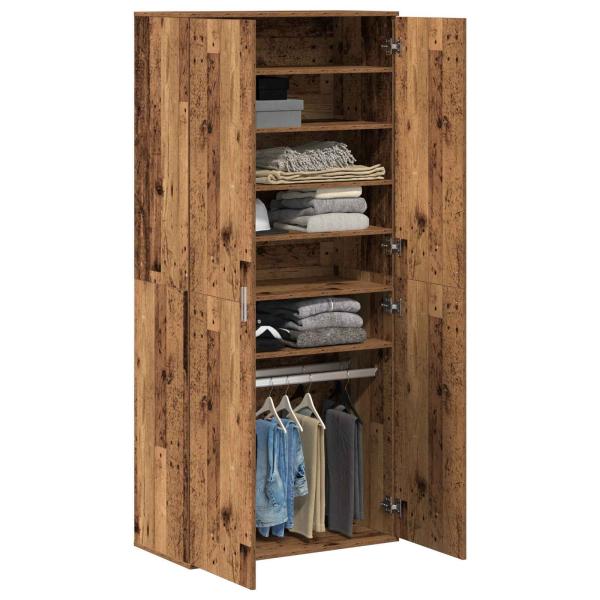 Highboard 80 x 39 x 178 cm Holzwerkstoff Altholz