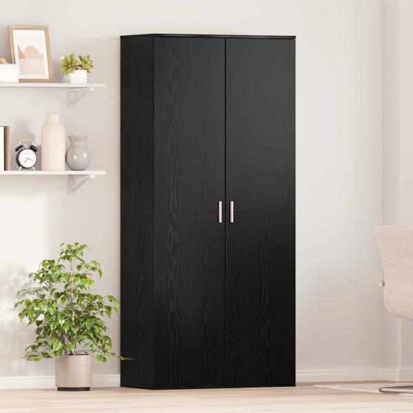 ARDEBO.de - Hochschrank 80 x 39 x 178 cm Holzwerkstoff Schwarz Eichen-Optik