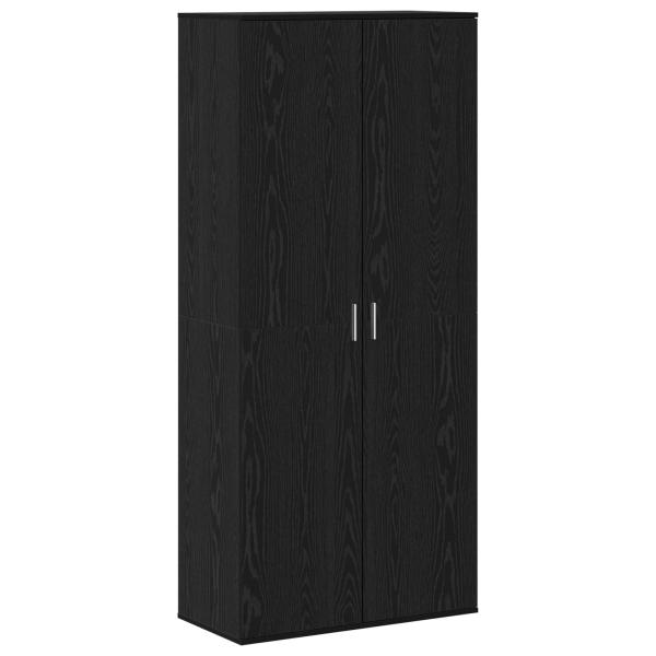 Hochschrank 80 x 39 x 178 cm Holzwerkstoff Schwarz Eichen-Optik