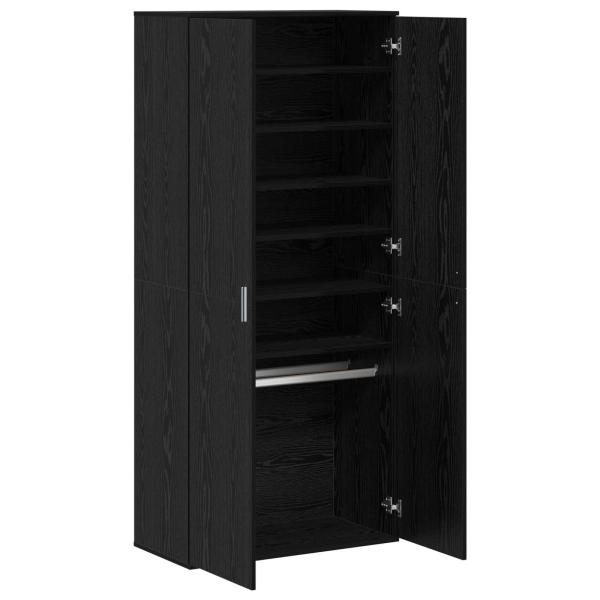 Hochschrank 80 x 39 x 178 cm Holzwerkstoff Schwarz Eichen-Optik