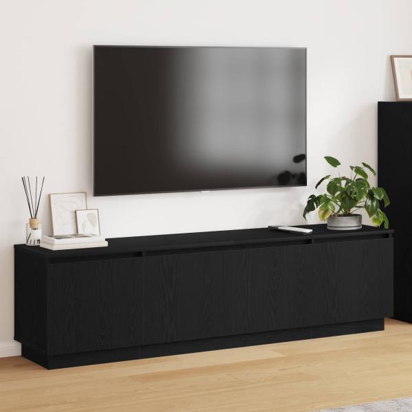 ARDEBO.de - TV-Schränk 180 x 38 x 49 cm Schwarz Eichen-Optik Holzwerkstoff