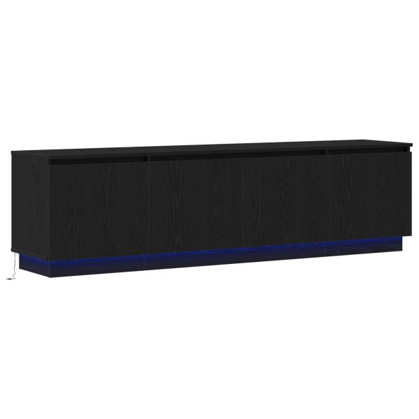 TV-Schränk 180 x 38 x 49 cm Schwarz Eichen-Optik Holzwerkstoff