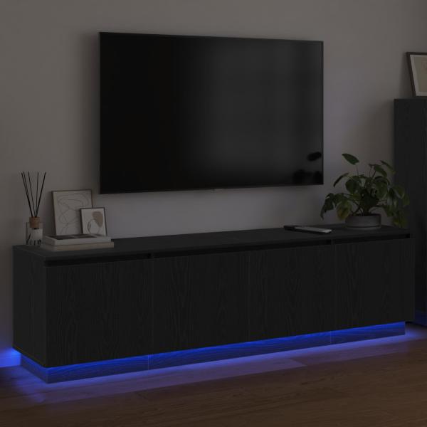 TV-Schränk 180 x 38 x 49 cm Schwarz Eichen-Optik Holzwerkstoff