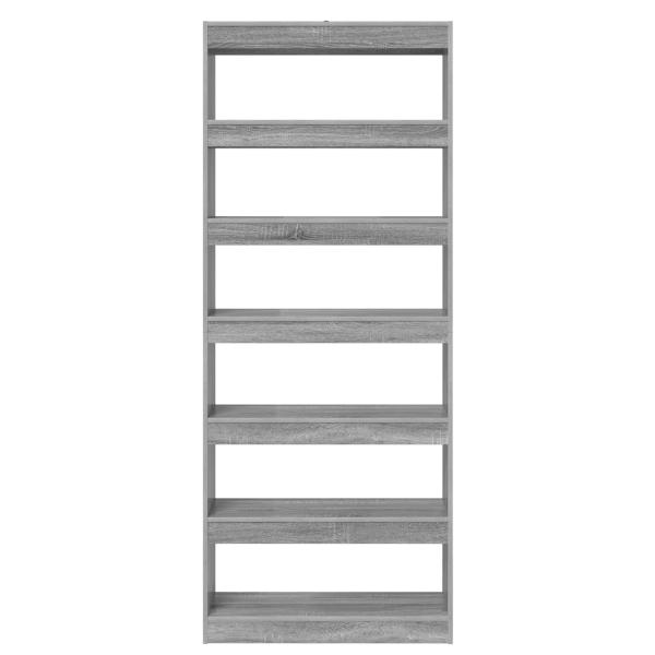 Bücherregal 6 Ebenen 80 x 30 x 198 cm Holzwerkstoff