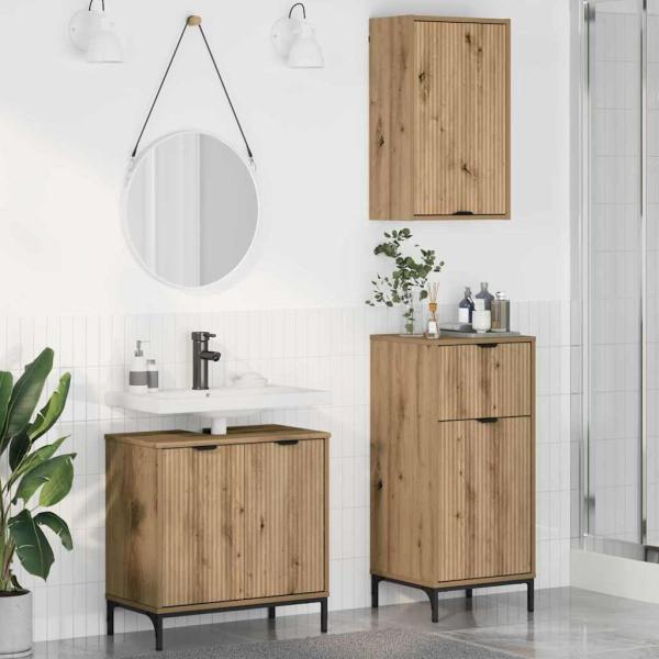 ARDEBO.de - Badezimmermöbel-Set 3 Stk. Artisan-Eiche 39,5 x 36 x 88 cm
