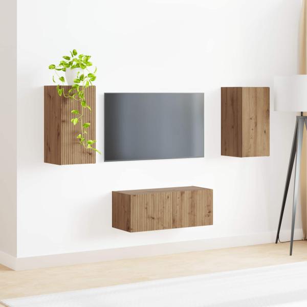 TV-Schrankset 2 Stk. Artisan-Eiche Holzwerkstoff