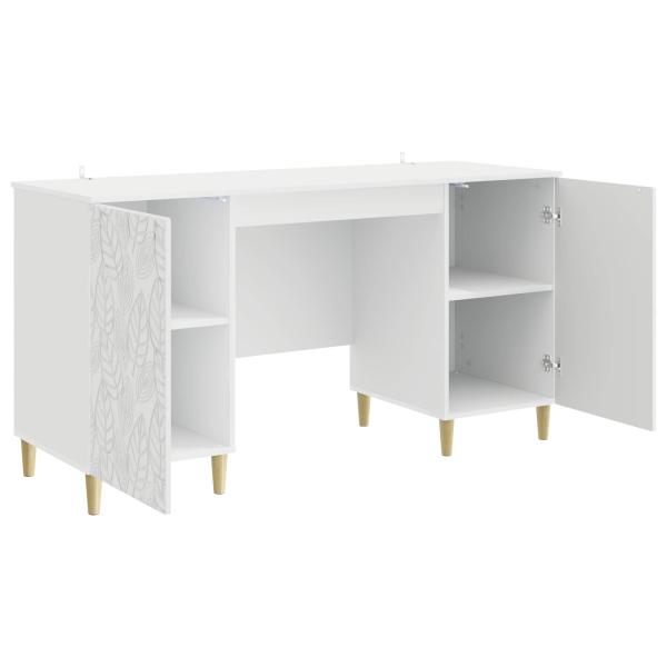 Schreibtisch Hochglanz Weiß 142,5 x 50 x 75 cm Holzwerkstoff