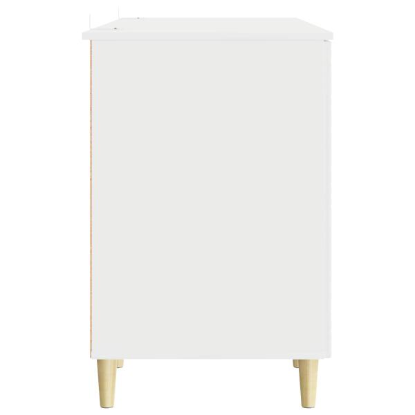 Schreibtisch Hochglanz Weiß 142,5 x 50 x 75 cm Holzwerkstoff