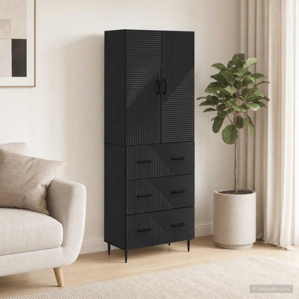 ARDEBO.de - Schrankset 2 stk. 66 x 34,5 x 90 cm Holzwerkstoff Schwarz