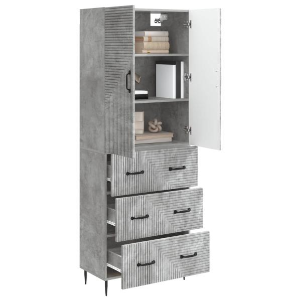 Schrankset 2 stk. 66 x 34,5 x 90 cm Holzwerkstoff Betongrau