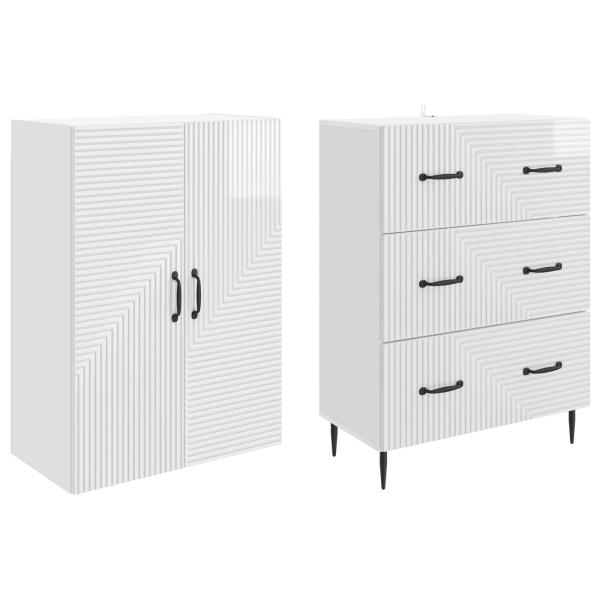 Schrankset 2 stk. 66 x 34,5 x 90 cm Holzwerkstoff