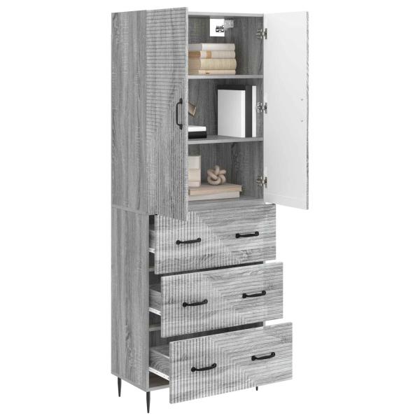 Schrankset 2 stk. 66 x 34,5 x 90 cm Holzwerkstoff Grau Sonoma