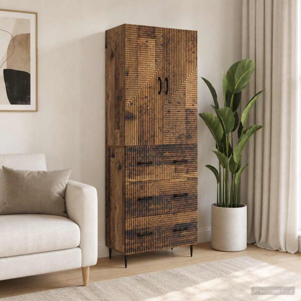 ARDEBO.de - Schrankset 2 stk. 66 x 34,5 x 90 cm Holzwerkstoff Altholz