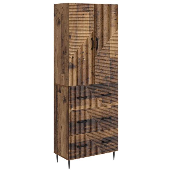 Schrankset 2 stk. 66 x 34,5 x 90 cm Holzwerkstoff Altholz