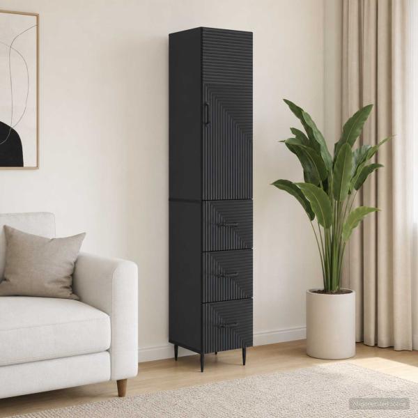 ARDEBO.de - Schrankset 2 stk. 33 x 34,5 x 90 cm Holzwerkstoff Schwarz