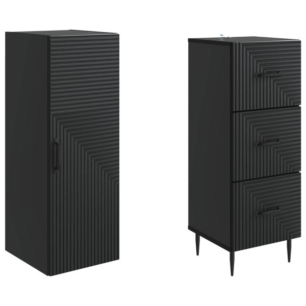 Schrankset 2 stk. 33 x 34,5 x 90 cm Holzwerkstoff Schwarz