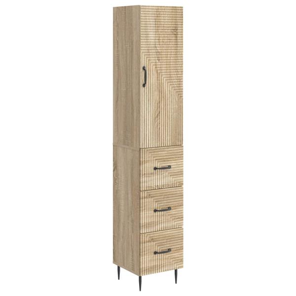 Schrankset 2 stk. 33 x 34,5 x 90 cm Holzwerkstoff Sonoma-Eiche