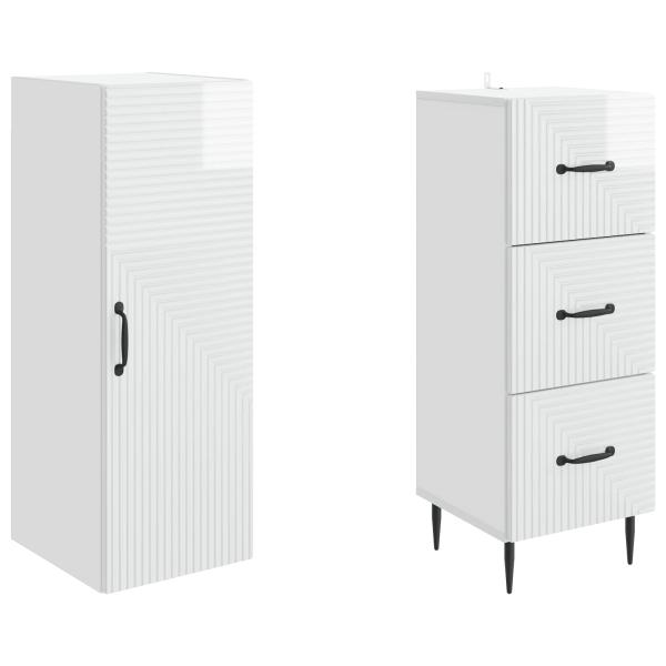Schrankset 2 stk. 33 x 34,5 x 90 cm Holzwerkstoff