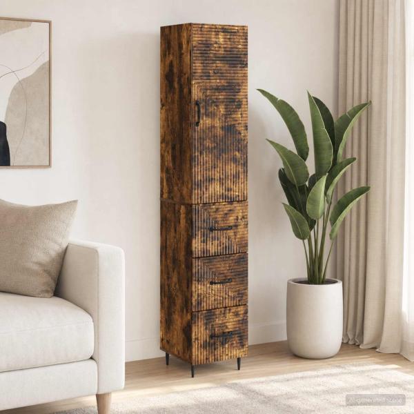 ARDEBO.de - Schrankset 2 stk. 33 x 34,5 x 90 cm Holzwerkstoff Räuchereiche