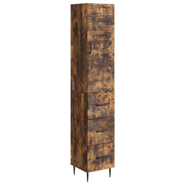 Schrankset 2 stk. 33 x 34,5 x 90 cm Holzwerkstoff Räuchereiche