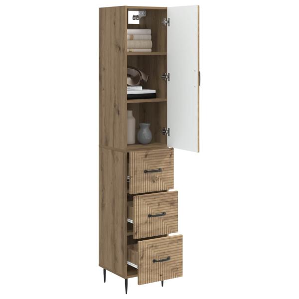 Schrankset 2 stk. 33 x 34,5 x 90 cm Holzwerkstoff Artisan-Eiche