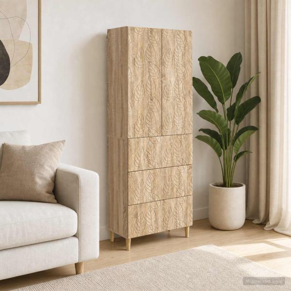 ARDEBO.de - Schrankset 2 stk. 66 x 34,5 x 90 cm Holzwerkstoff Sonoma-Eiche