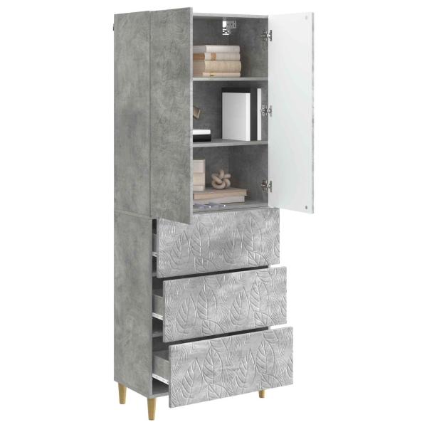 Schrankset 2 stk. 66 x 34,5 x 90 cm Holzwerkstoff Betongrau