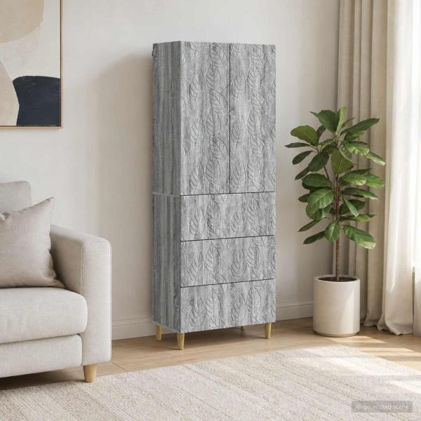 ARDEBO.de - Schrankset 2 stk. 66 x 34,5 x 90 cm Holzwerkstoff Sonoma-Grau