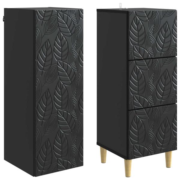 Schrankset 2 stk. 33 x 34,5 x 90 cm Holzwerkstoff Schwarz
