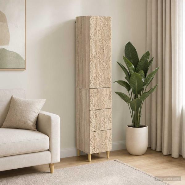 ARDEBO.de - Schrankset 2 stk. 33 x 34,5 x 90 cm Holzwerkstoff Sonoma-Eiche