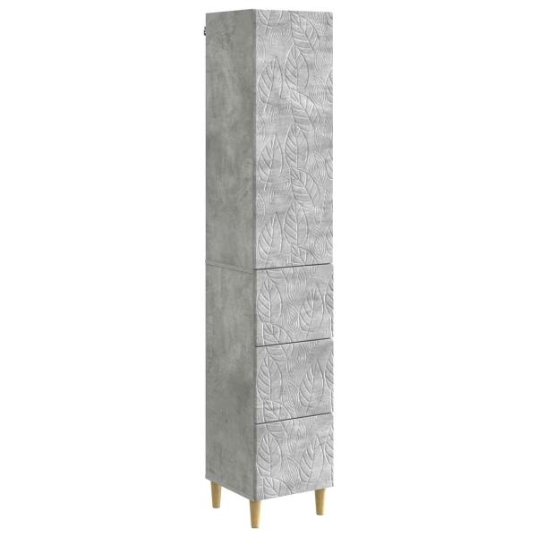 Schrankset 2 stk. 33 x 34,5 x 90 cm Holzwerkstoff Betongrau