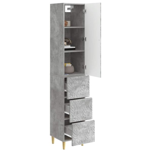 Schrankset 2 stk. 33 x 34,5 x 90 cm Holzwerkstoff Betongrau