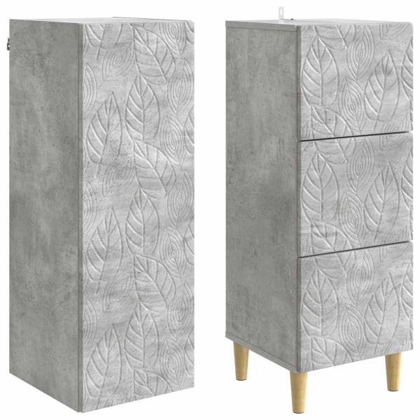 Schrankset 2 stk. 33 x 34,5 x 90 cm Holzwerkstoff Betongrau