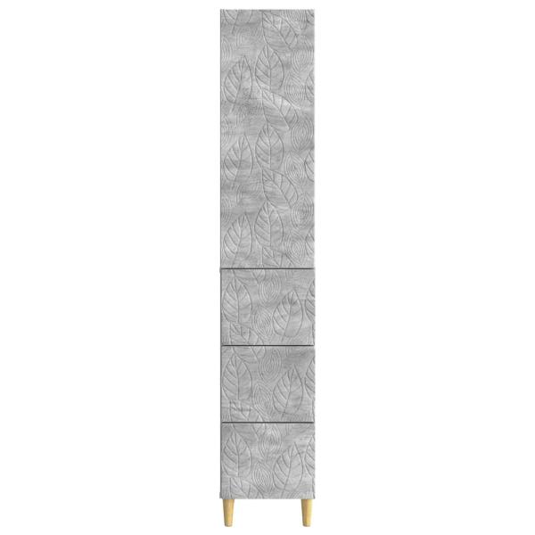 Schrankset 2 stk. 33 x 34,5 x 90 cm Holzwerkstoff Betongrau