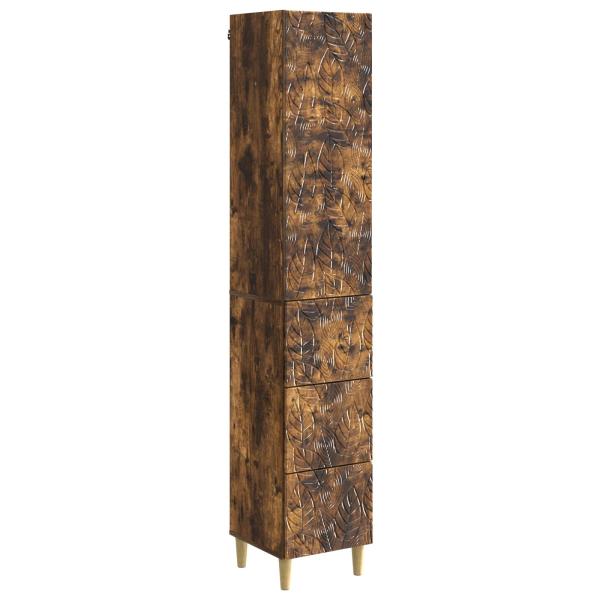 Schrankset 2 stk. 33 x 34,5 x 90 cm Holzwerkstoff Räuchereiche