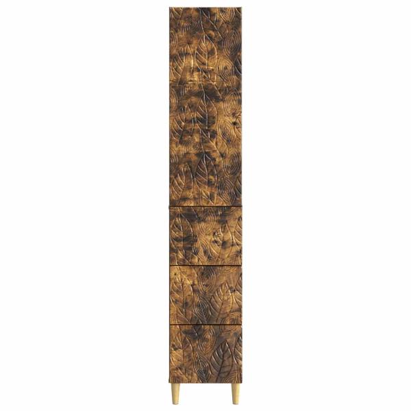 Schrankset 2 stk. 33 x 34,5 x 90 cm Holzwerkstoff Räuchereiche