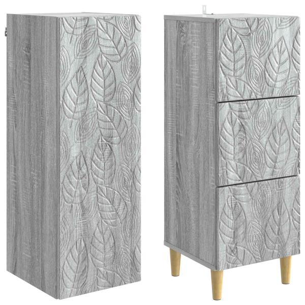Schrankset 2 stk. 33 x 34,5 x 90 cm Holzwerkstoff Grau Sonoma