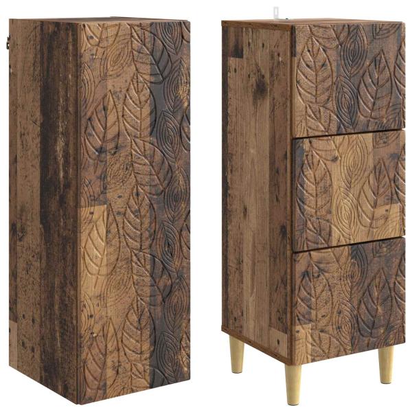 Schrankset 2 stk. 33 x 34,5 x 90 cm Holzwerkstoff Altholz