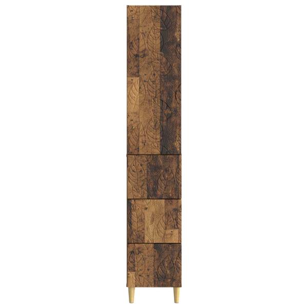 Schrankset 2 stk. 33 x 34,5 x 90 cm Holzwerkstoff Altholz
