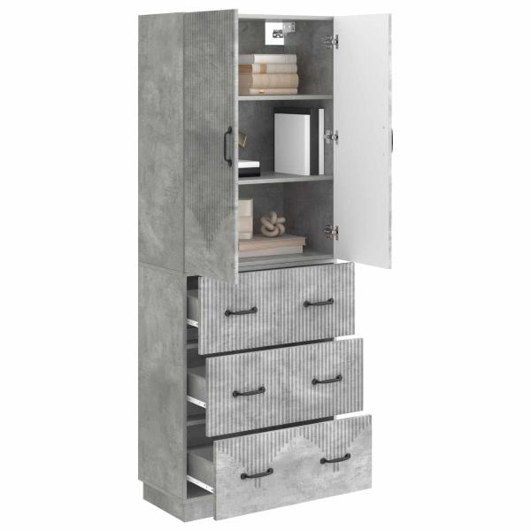 Schrankset 2 stk. 66 x 34,5 x 87 cm Holzwerkstoff Betongrau