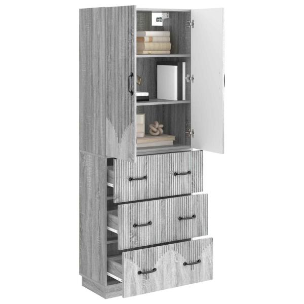 Schrankset 2 stk. 66 x 34,5 x 87 cm Holzwerkstoff Sonoma-Grau